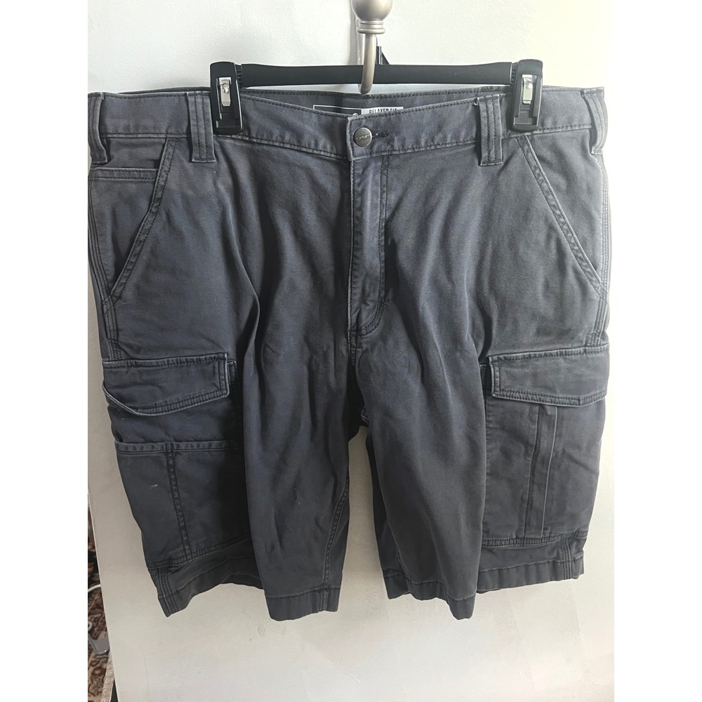 Carhartt Mens Relaxed Fit Cargo Shorts Dark Gray Charcoal Canvas Size 38